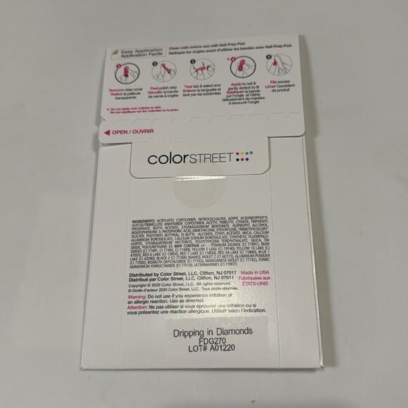 NWT Color Street "Dripping in Diamonds" Silver Glitter Nail Polish Strips - Picture 3 of 4